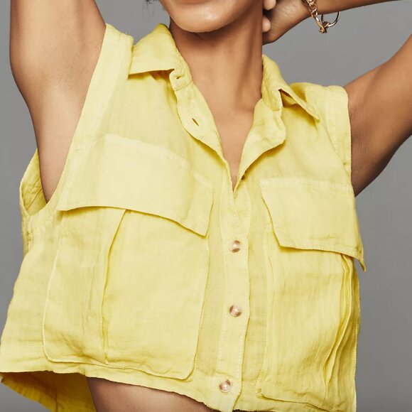 Anthropologie Pilcro Sleeveless Cropped Shirt - NWT! - Picture 3 of 6